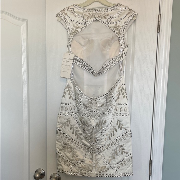Tony Bowls White and Silver Embellished Dress - Picture 6 of 7